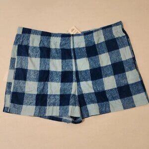 WOMENS BLUE EDDIE BAUER FANNEL SLEEP SHORTS - XXL